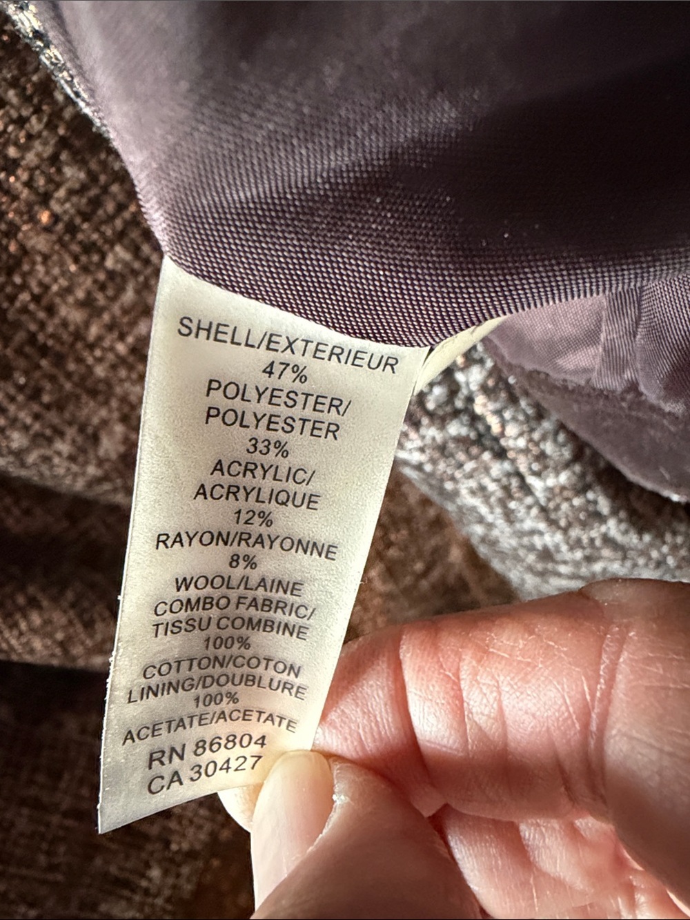 Magaschoni Metallic Tweed 2-Pc Skirt Suit Size 8 Gold Copper Sequin Trim - Picture 17 of 17